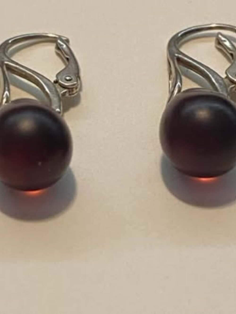 Vintage Genuine Garnet Teardrop Earrings - Lever Back